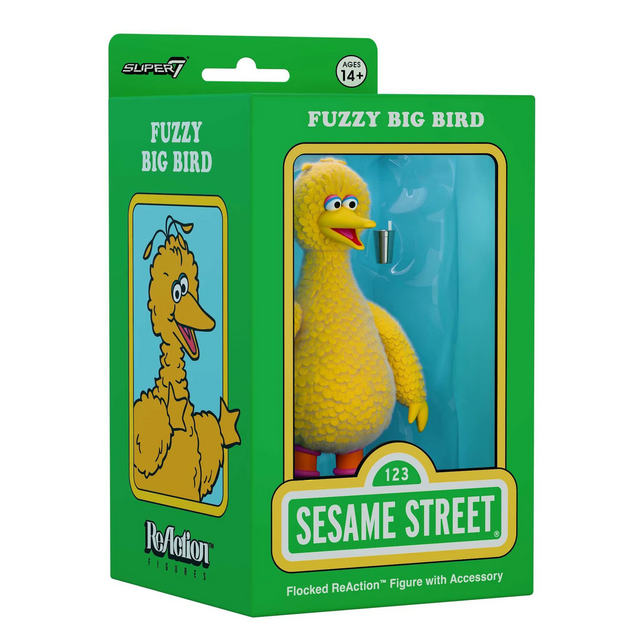 Sesame Street Fuzzy Big Bird Flocked ReAction Figure 10cm