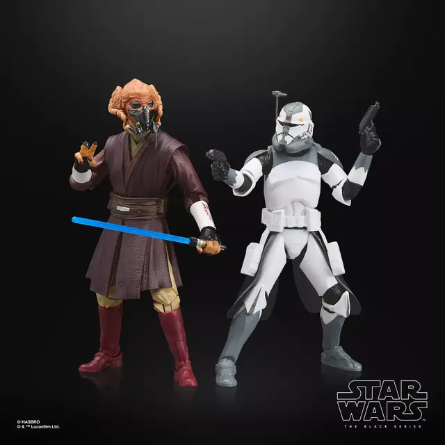 Star Wars Black Series Plo Koon & Clone Commander Wolffe Action Figures 15cm