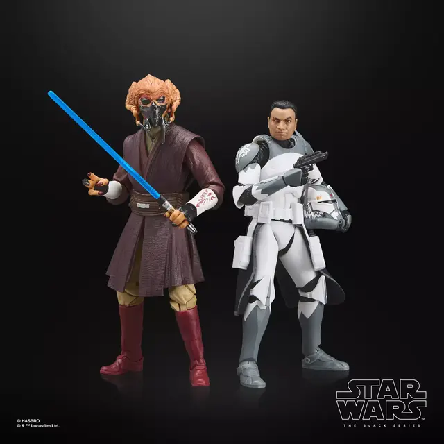 Star Wars Black Series Plo Koon & Clone Commander Wolffe Action Figures 15cm