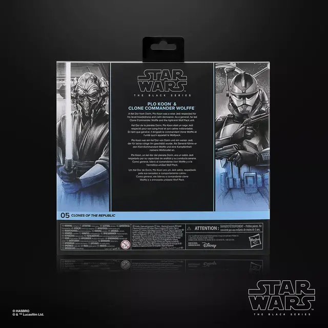 Star Wars Black Series Plo Koon & Clone Commander Wolffe Action Figures 15cm