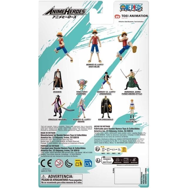 Anime Heroes One Piece Monkey D. Luffy East Blue Action Figure 17cm
