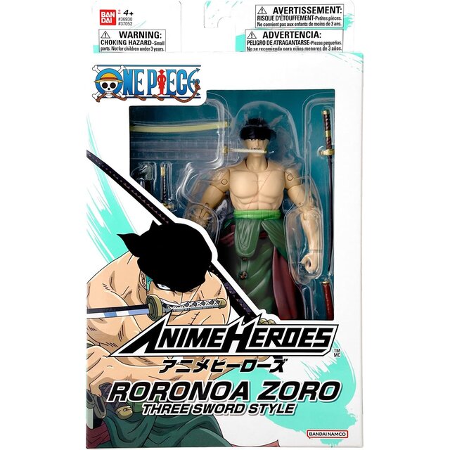 Anime Heroes One Piece Roronoa Zoro Three Sword Style Action Figure 17cm