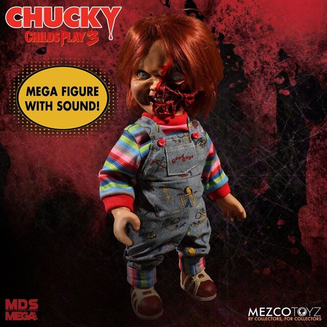 Child´s Play 3 Designer Series Talking Pizza Face Chucky 38cm