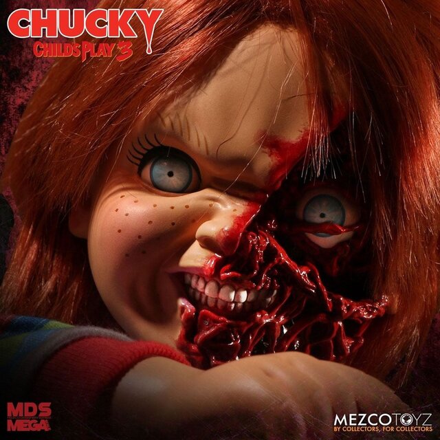 Child´s Play 3 Designer Series Talking Pizza Face Chucky 38cm