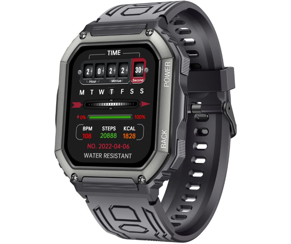 Smartwatch zwart | 28 sportmodes | 10 dagen batterijduur | Belfunctie & Bloeddrukmeter