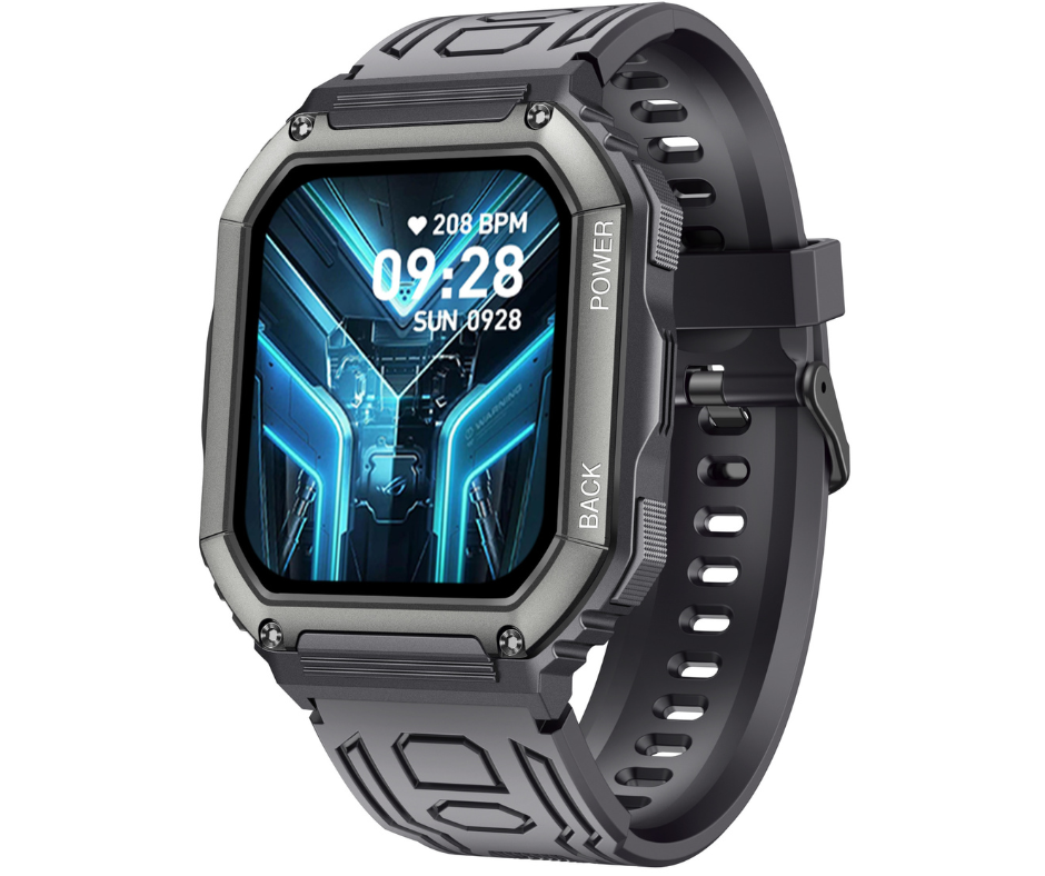 Smartwatch zwart | 28 sportmodes | 10 dagen batterijduur | Belfunctie & Bloeddrukmeter