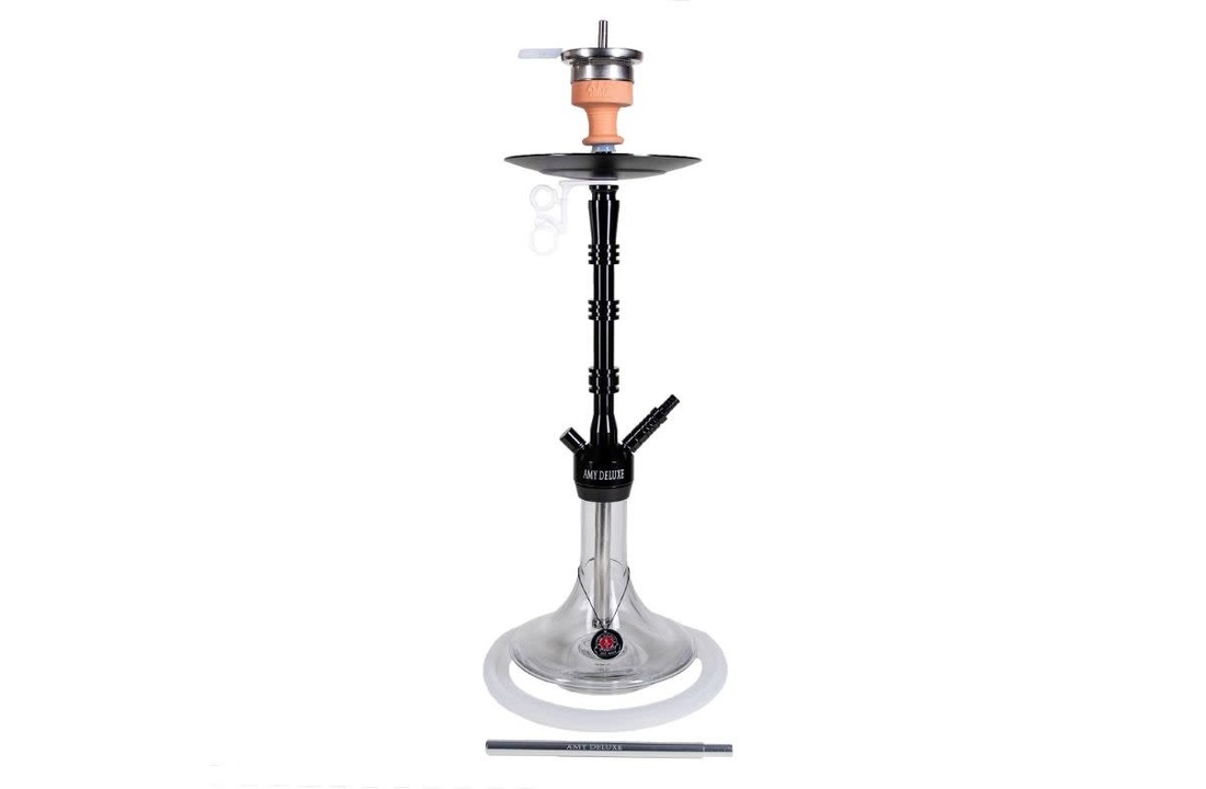 Amy Deluxe Waterpijp Alu Lima - Zwart Transparant
