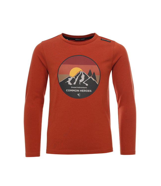 Common Heroes Jongens shirt met print - Burnt oranje