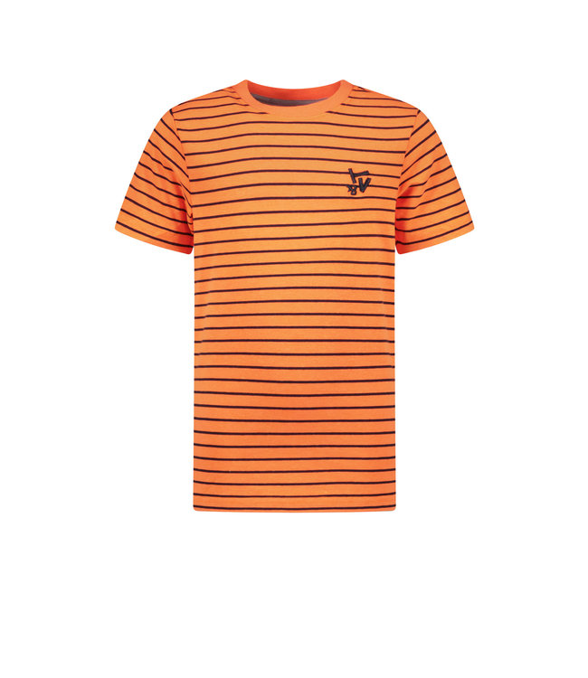 Tygo & Vito Jongens t-shirt gestreept - Oranje clownfish