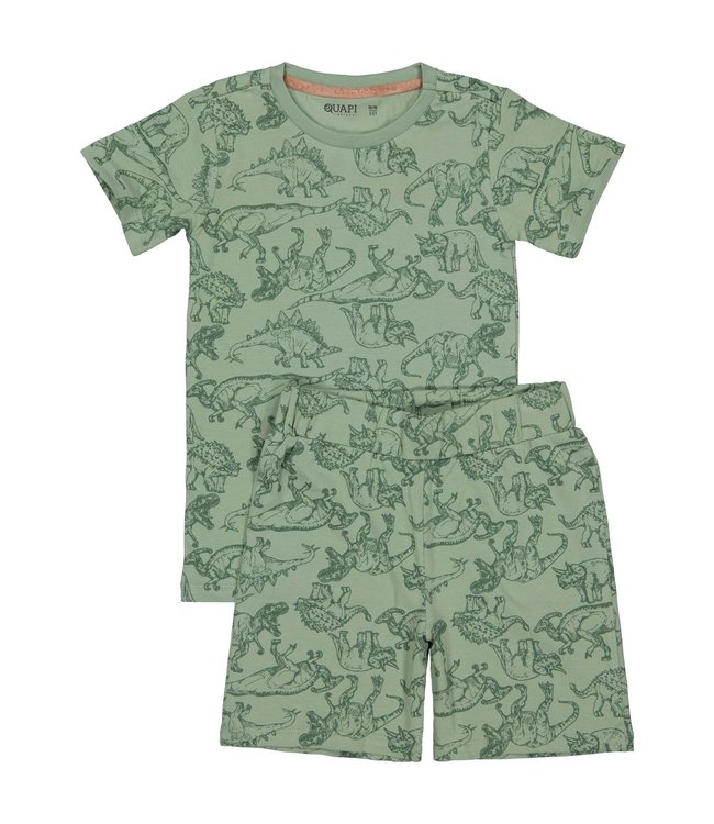 Quapi Jongens pyjama - Pim - AOP dino groen