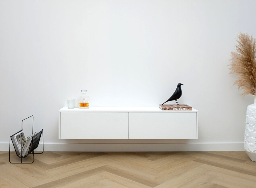 Tv meubel met 2 kleppen in wit