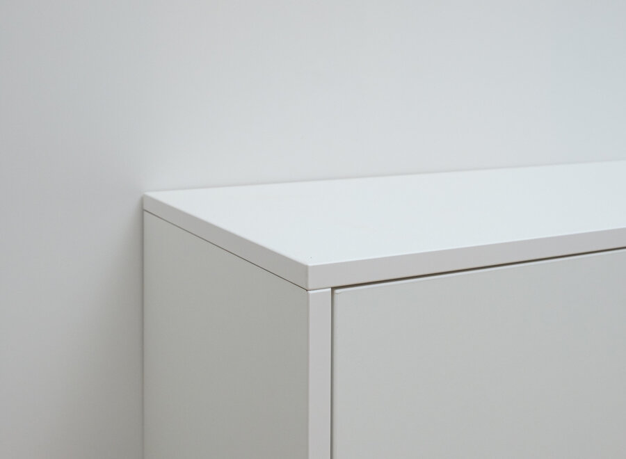 Zwevend Tv meubel met 2 kleppen in wit