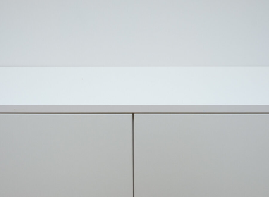 Zwevend Tv meubel met 2 kleppen in wit