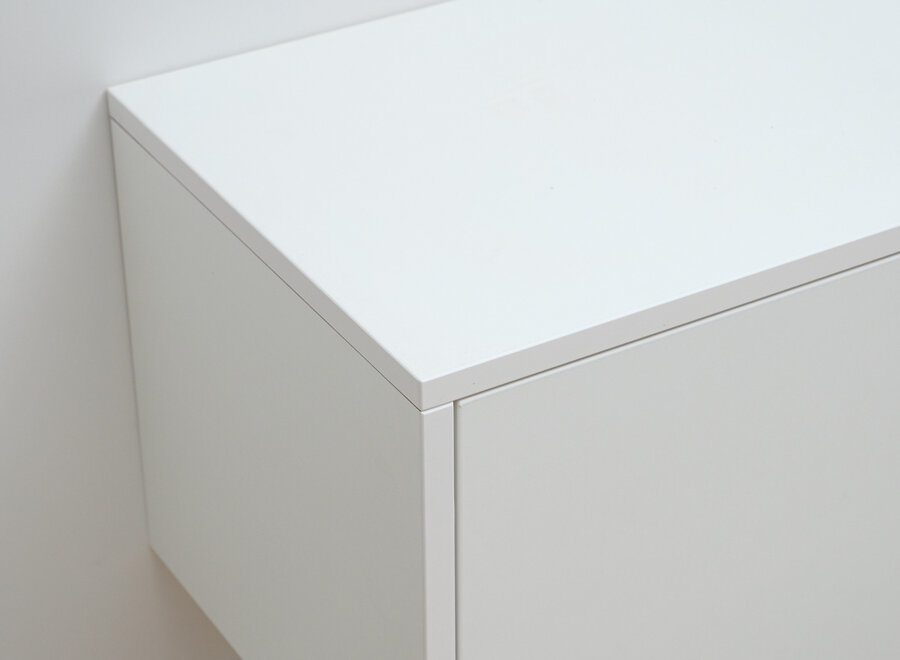 Zwevend Tv meubel met 3 kleppen in wit