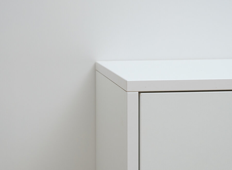 Zwevend Tv meubel met 3 kleppen in wit