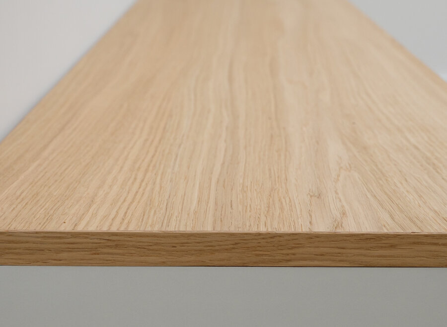 Tv meubel met 2 kleppen in wit en eiken blad