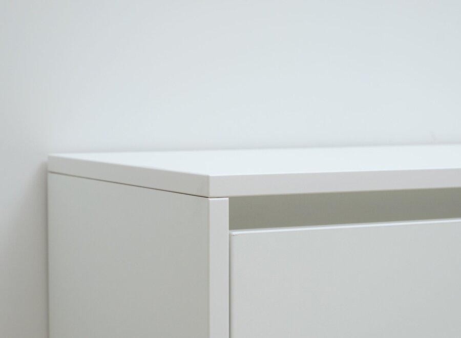 Zwevend tv meubel met 2 kleppen wit met greep