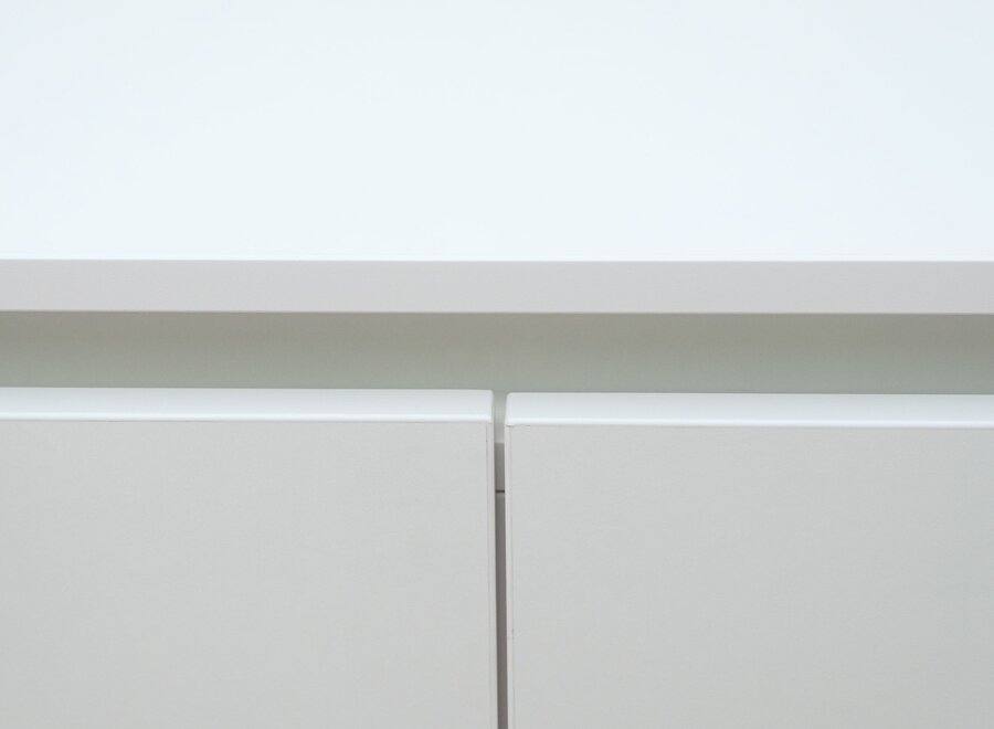 Zwevend tv meubel met 2 kleppen wit met greep