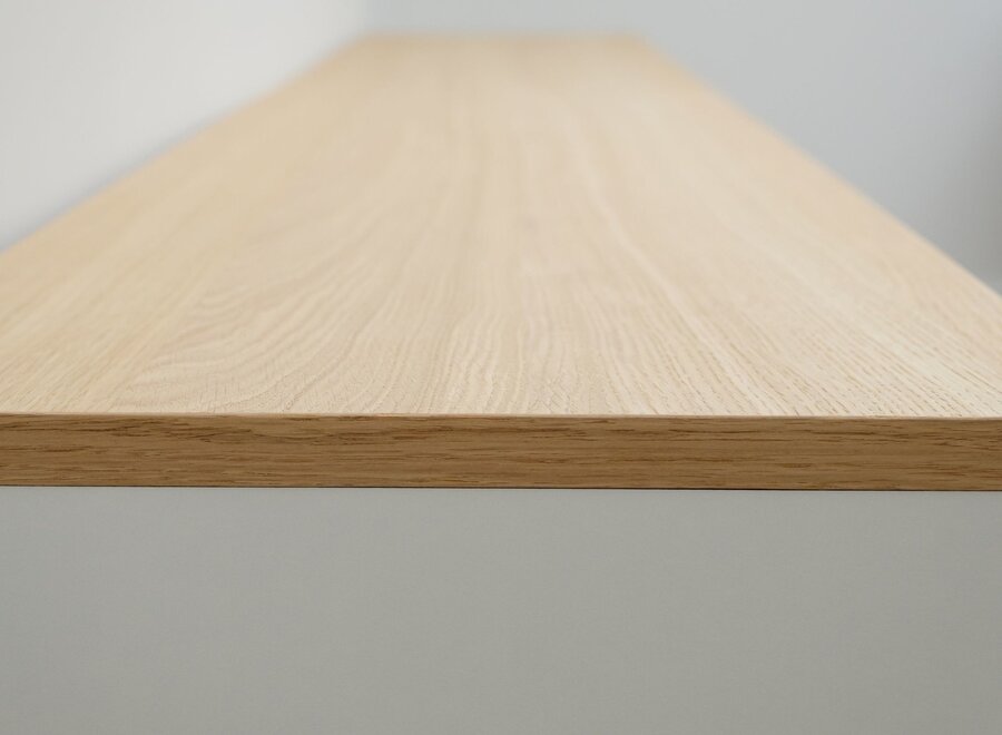 Tv meubel met 4 kleppen wit en eiken blad