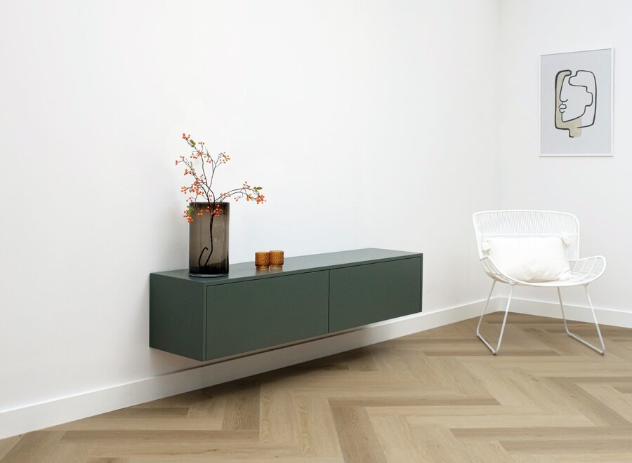 Tv meubel met 2 kleppen in ral kleur naar keuze