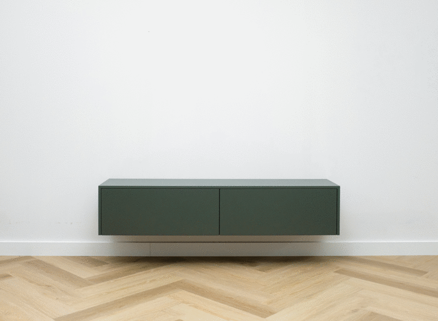 Tv meubel met 2 kleppen in ral kleur naar keuze