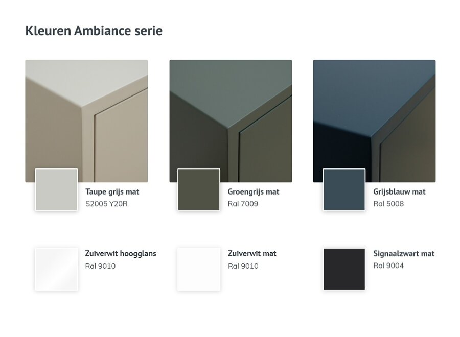 Zwevend tv meubel met 3 kleppen in kleur naar keuze