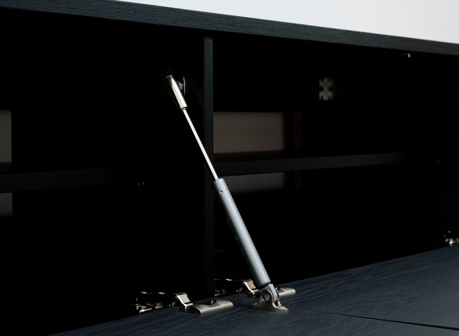 Zwevend Tv meubel met 2 kleppen uitgevoerd in eiken