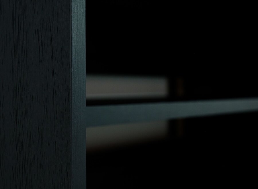 Zwevend tv meubel met open vak in zwart eiken