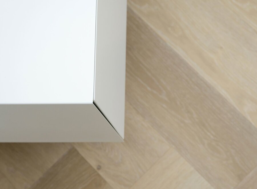 Zwevend Tv meubel met 2 kleppen - in kleur naar keuze