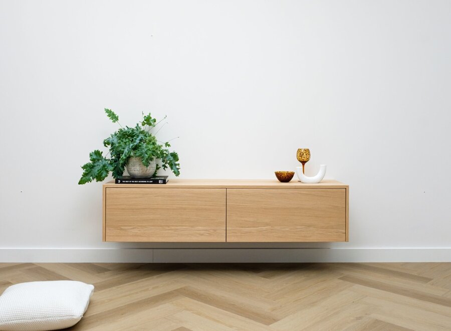 Tv meubel met 2 kleppen in eiken