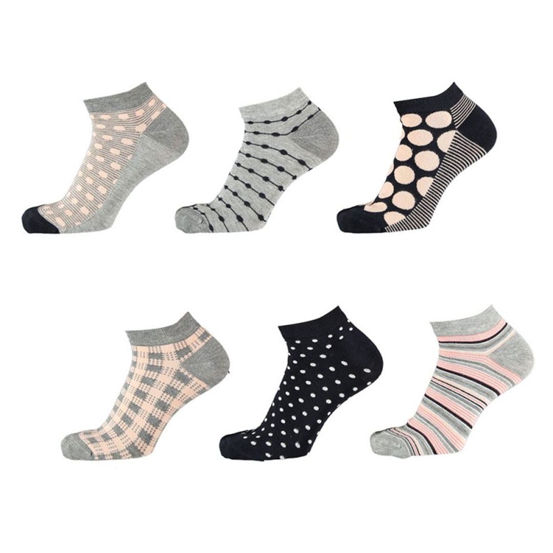 Dames fashion bamboe sneaker sokken 6-pack - sokkenzaak.nl