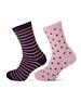 Sockshouse Dames Huissokken met Nop en Streep Print 2-Pack