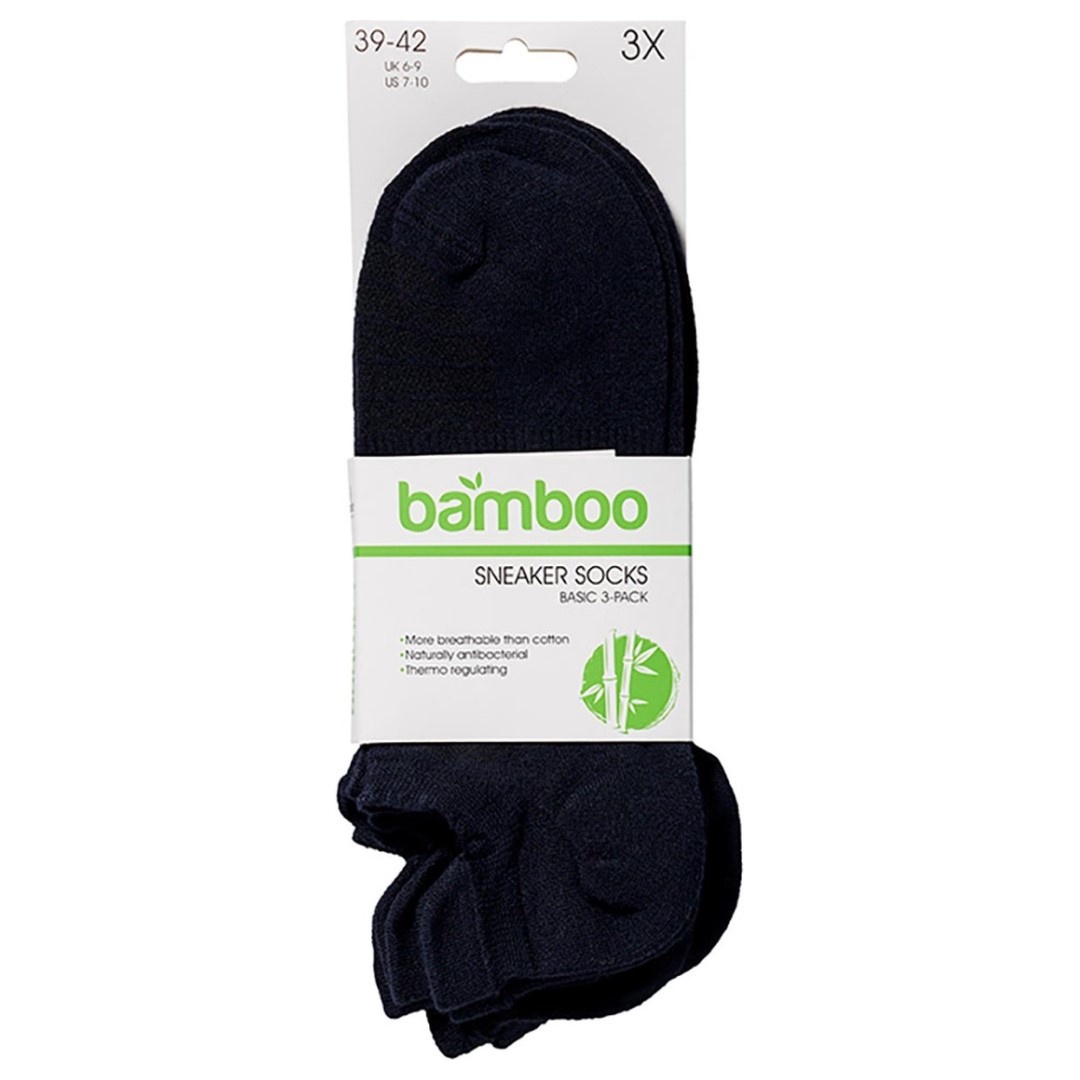 Apollo Bamboe sneakersokken met lipje 3-pack - sokkenzaak.nl