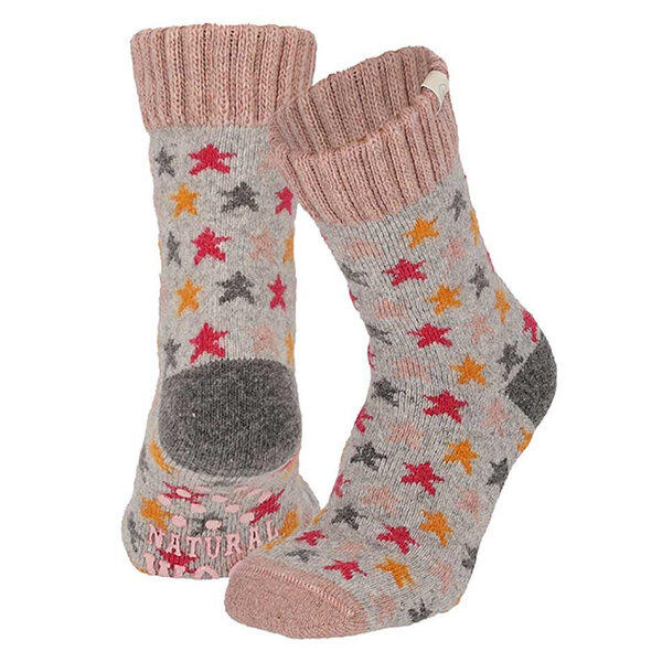 Apollo Apollo Wollen Kindersokken met Sterren en Anti-Slip