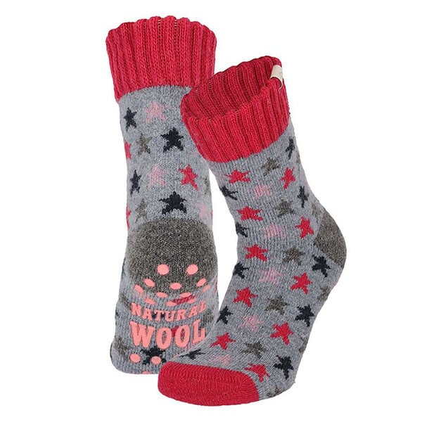 Apollo Apollo Wollen Kindersokken met Sterren en Anti-Slip
