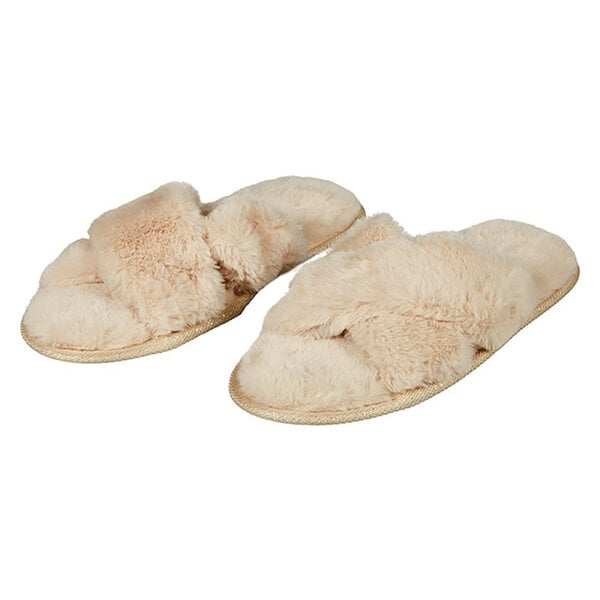 Apollo Apollo Zachte Fluffy Dames Slippers Cross Over