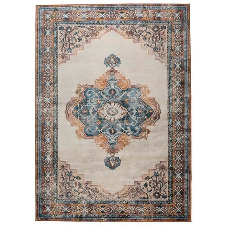 Dutchbone Dutchbone vloerkleed Mahal Blue/Brick 200x300 cm