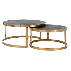 Richmond salontafel Blackbone gold, set van 2