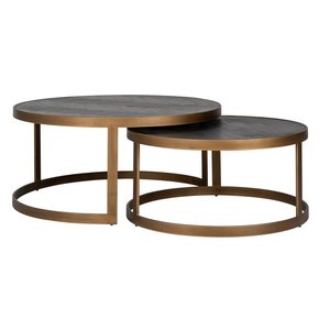 Richmond Interiors Richmond salontafel Blackbone brass, set van 2