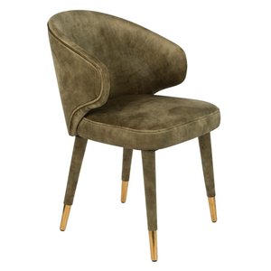 Dutchbone Dutchbone eetkamerstoel Lunar Velvet Moss FR
