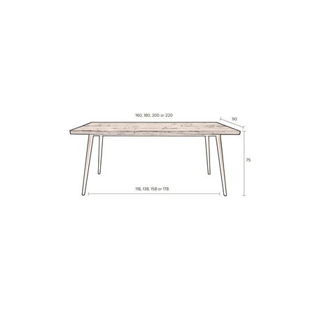 Dutchbone Dutchbone eettafel Alagon 180 cm