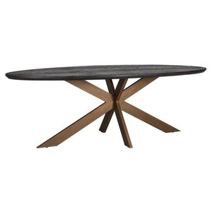 Richmond Interiors Richmond eettafel Blackbone brass ovaal 230 cm