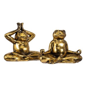 Yoga Kikkers vintage goud, set van 2