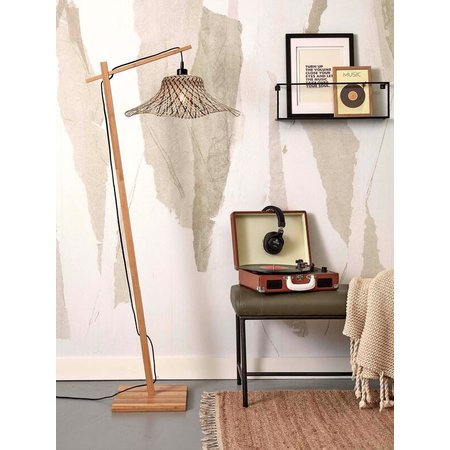 Good&Mojo Good&Mojo vloerlamp Ibiza naturel/zwart small