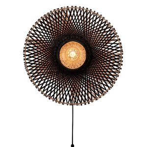 Good&Mojo wandlamp Kalimantan zwart/naturel medium