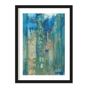 Urban Cotton art print Blue Green Abstract small