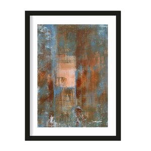 Urban Cotton art print Blue Ocker Abstract 2 L