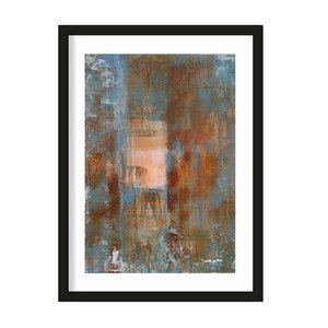 Urban Cotton art print Blue Ocker Abstract 2 M