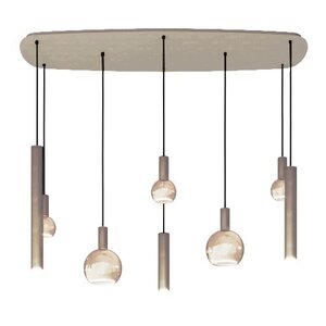 Ztahl hanglamp Riva 8 deens ovaal quartz