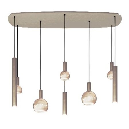 Ztahl Ztahl hanglamp Riva 8 deens ovaal quartz